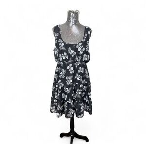 Goth Grunge Y2K Skull Butterfly Tiered Mini Dress XL Punk Fairycore Darkwear‎